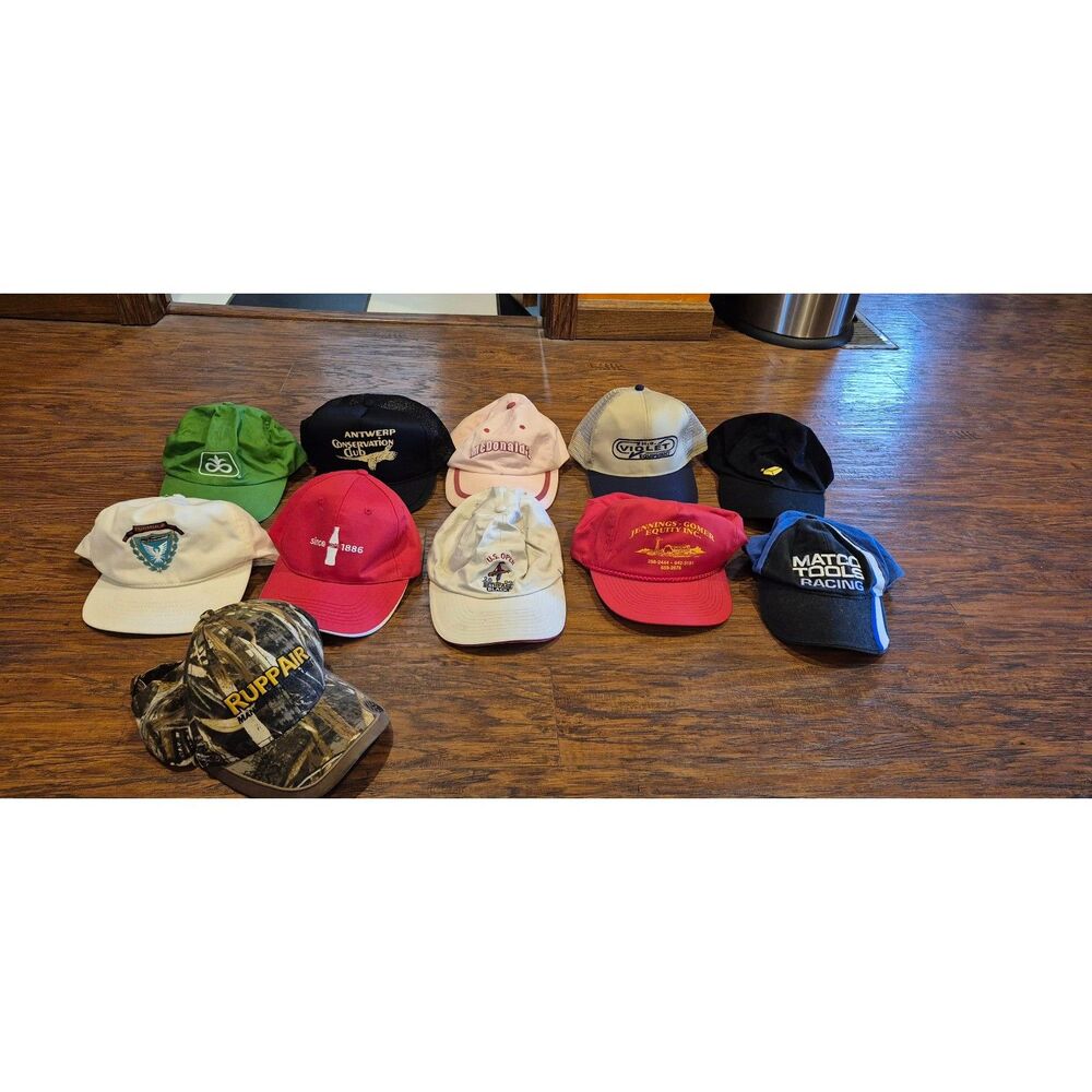 Lot of 11 Baseball Caps Snapback Trucker Hats Formula Coco Cola Matco Tools Euc